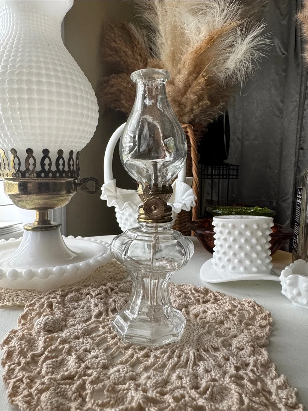 Clear Glass Oil Lamp - Classic Decorative Accent